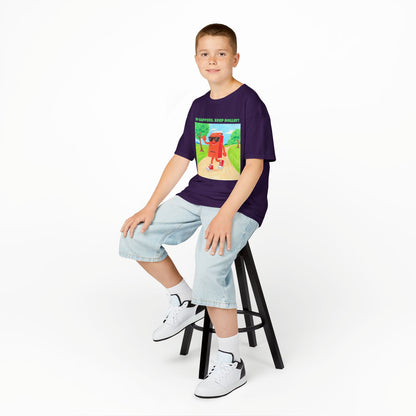 WORNWORD Kids Mid-Weight Tee - Walking Juice Box “Sip Happens. Keep Rollin’!