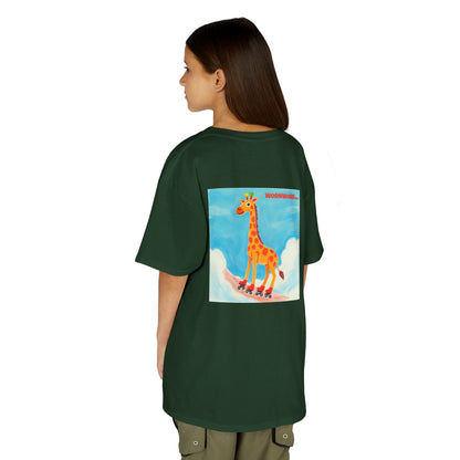 WORNWORD Kids Mid-Weight Tee - Giraffe "Roll High. Dream Bright!"