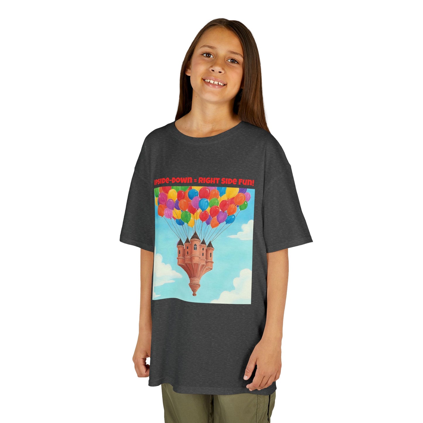 WORNWORD Kids Mid-Weight Tee - Floating Castle “Upside-Down = Right Side Fun!”