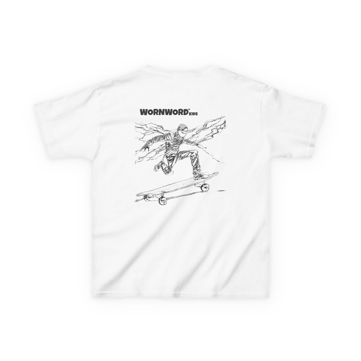 WORNWORD Kids™ Youth Mid-Weight Tee - Lightning Bolt "Charged Up and Rolling!"