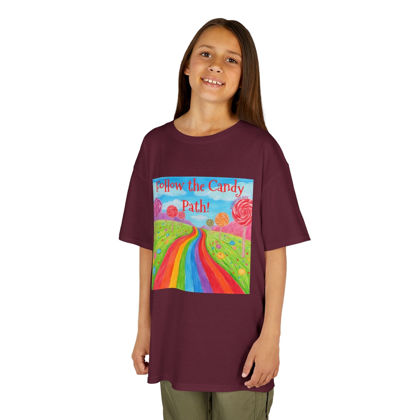 WORNWORD Kids Mid-Weight Tee - Rainbow Road “Follow the Candy Path!”