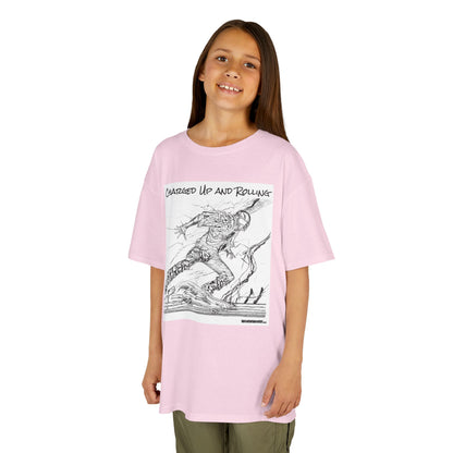 WORNWORD Kids™ Youth Mid-Weight Tee - Lightning Bolt "Charged Up and Rolling!"