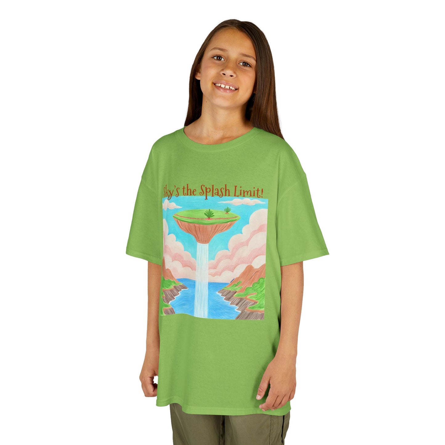 WORNWORD Kids Mid-Weight Tee - Waterfall Islands “Sky’s the Splash Limit!”