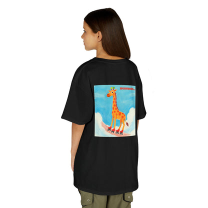 WORNWORD Kids Mid-Weight Tee - Giraffe "Roll High. Dream Bright!"