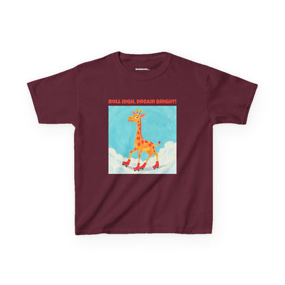 WORNWORD Kids Mid-Weight Tee - Giraffe "Roll High. Dream Bright!"