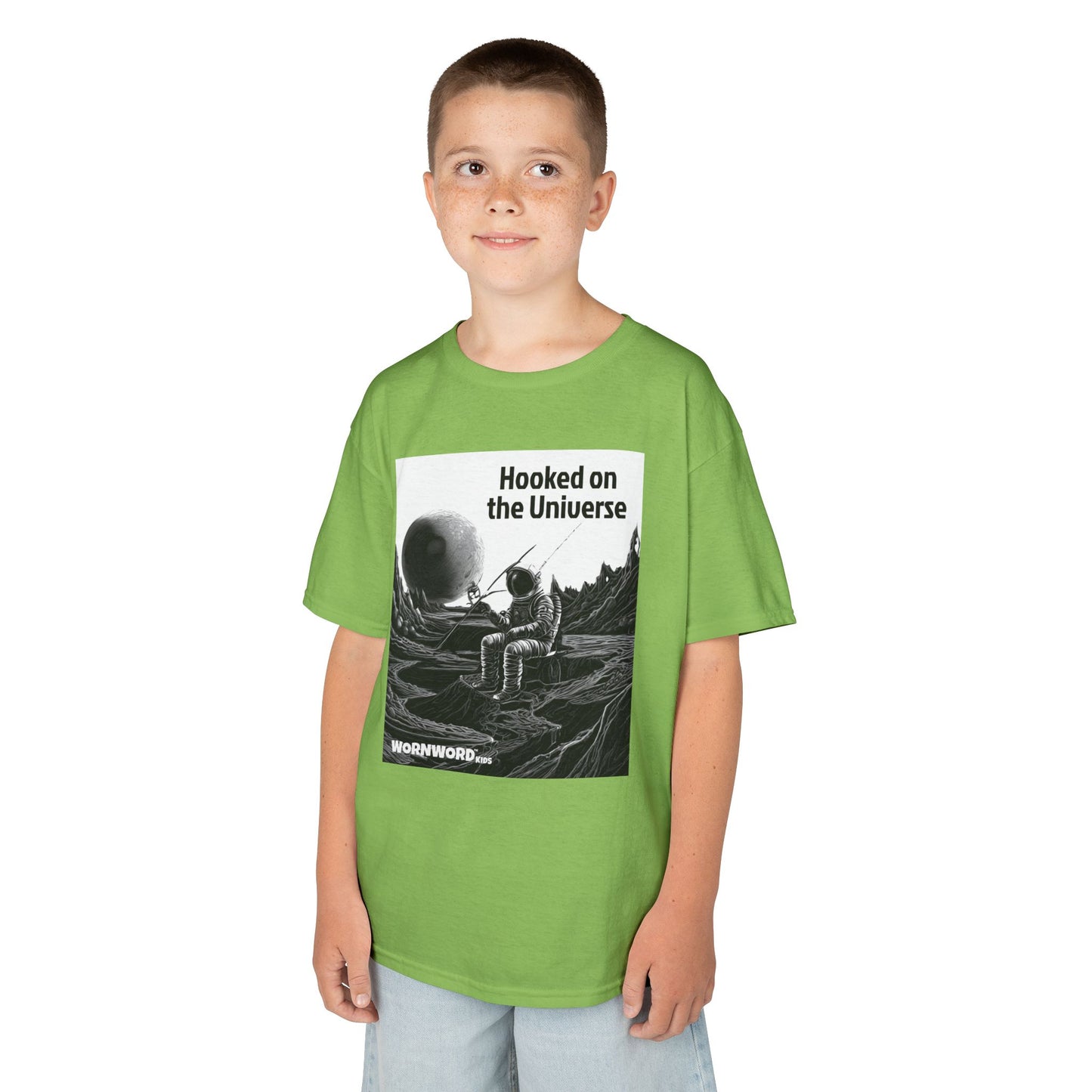 WORNWORD Kids™ Youth Mid-Weight Tee - Astronaut "Hooked on the Universe!