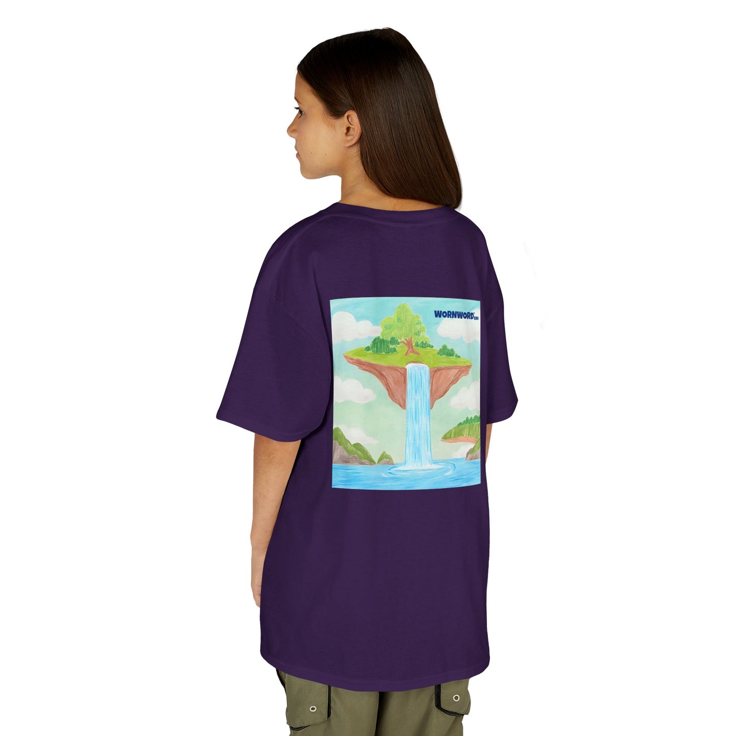 WORNWORD Kids Mid-Weight Tee - Waterfall Islands “Sky’s the Splash Limit!”