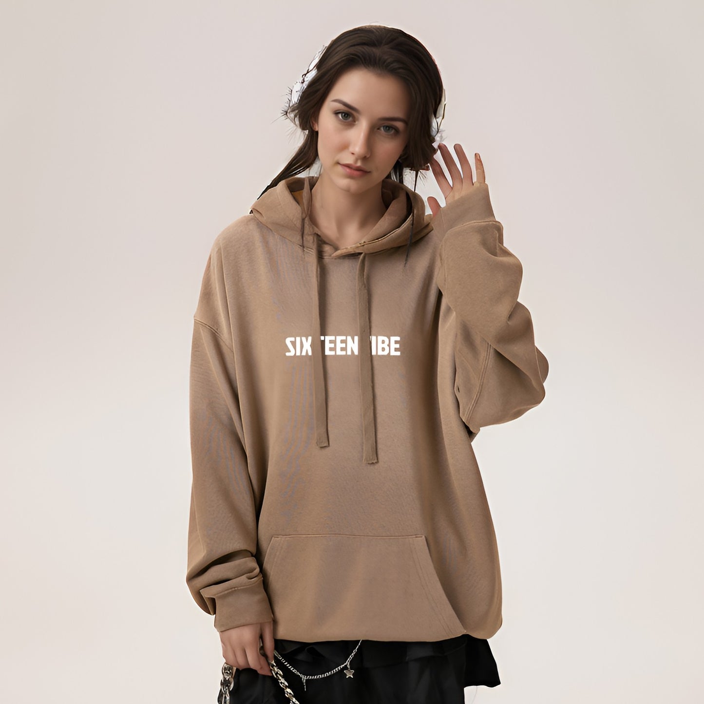 SIXTEENVIBE Lady Dip-Dyed Hoodie