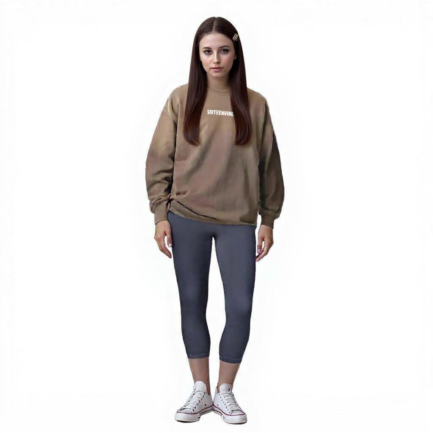 SIXTEENVIBE Lady Vintage Duo-Tone Gradient Heavyweight Sweatshirt