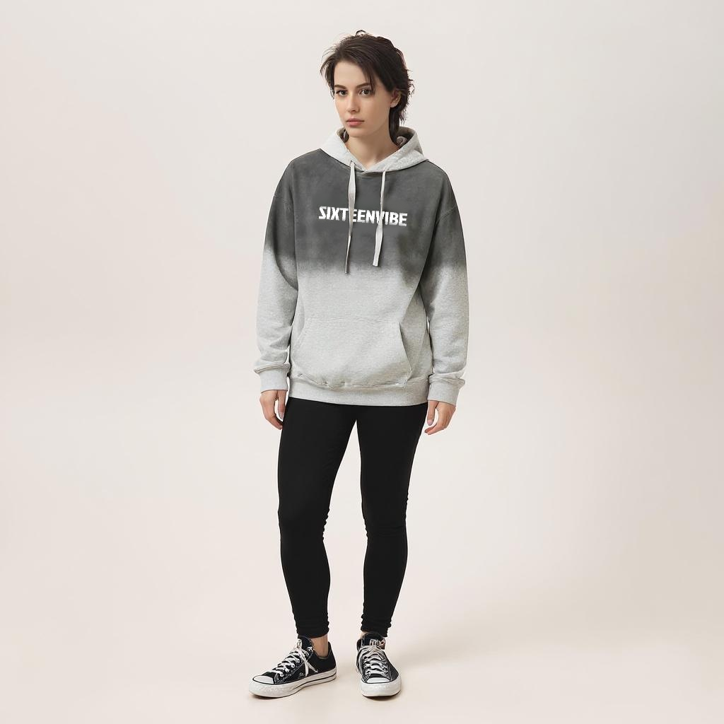 SIXTEENVIBE Lady Dip-Dyed Hoodie