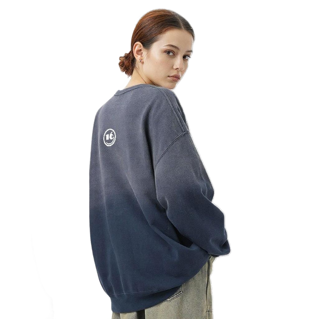 SIXTEENVIBE Lady Vintage Duo-Tone Gradient Heavyweight Sweatshirt